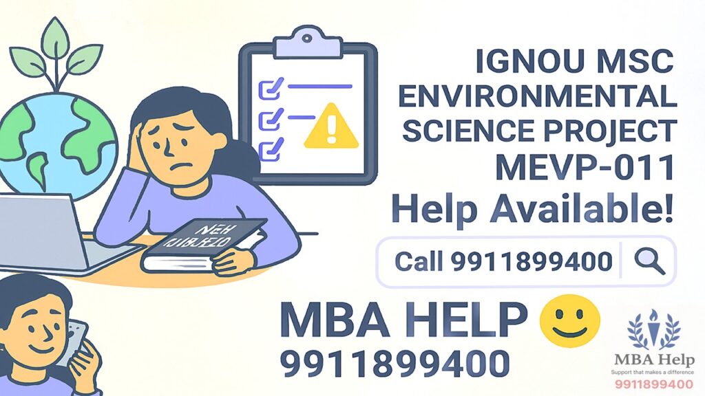 IGNOU MSc Environmental Science Project MEVP-011