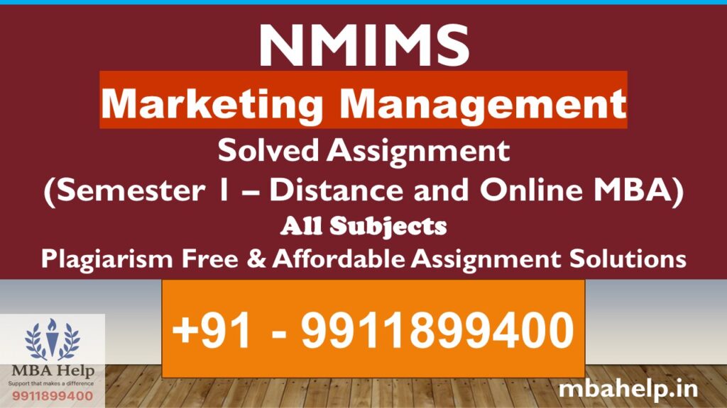 NMIMS Marketing Management Solved Assignment Semester 1 (Dec 2025 Examination)