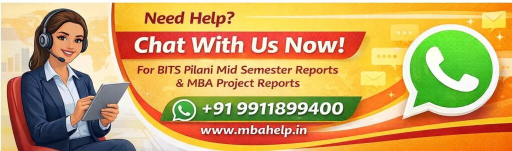 Contact for BITS Pilani Mid semester report for MBA Program