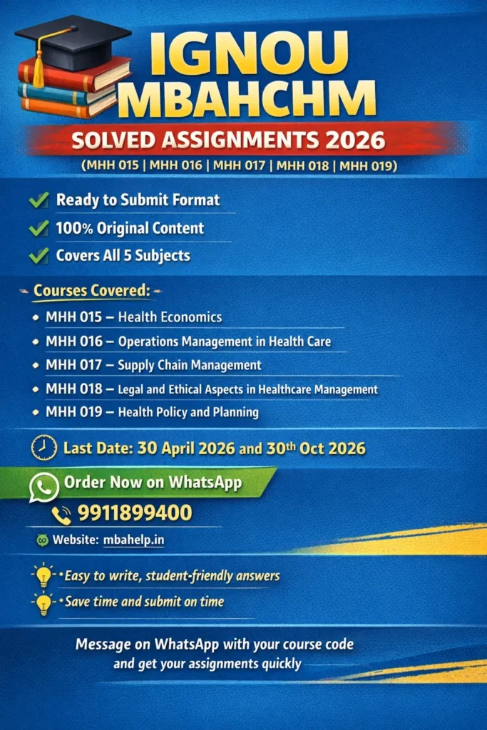 IGNOU MBAHCHM Solved Assignment 2026