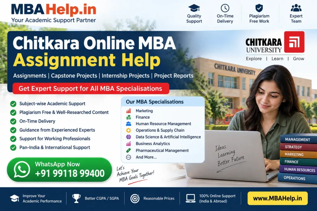Chitkara Online MBA Assignment Help