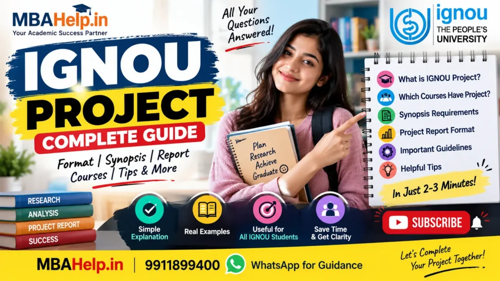 Watch Youtube for IGNOU Project Samples Guide