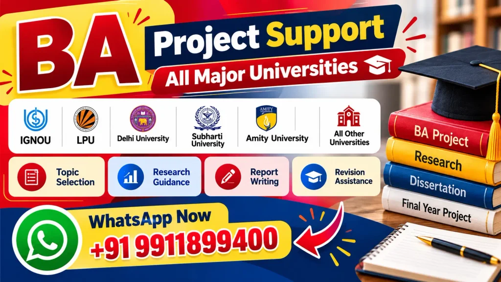 Bachelor of Arts (BA) Project Report, Capstone Project & Dissertation Help 2026